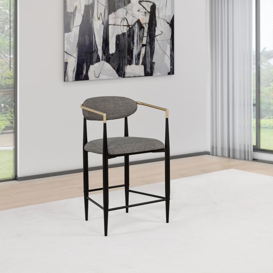 Tina Fabric Upholstered Counter Chair Dark Grey (Set of 2) - 121186
