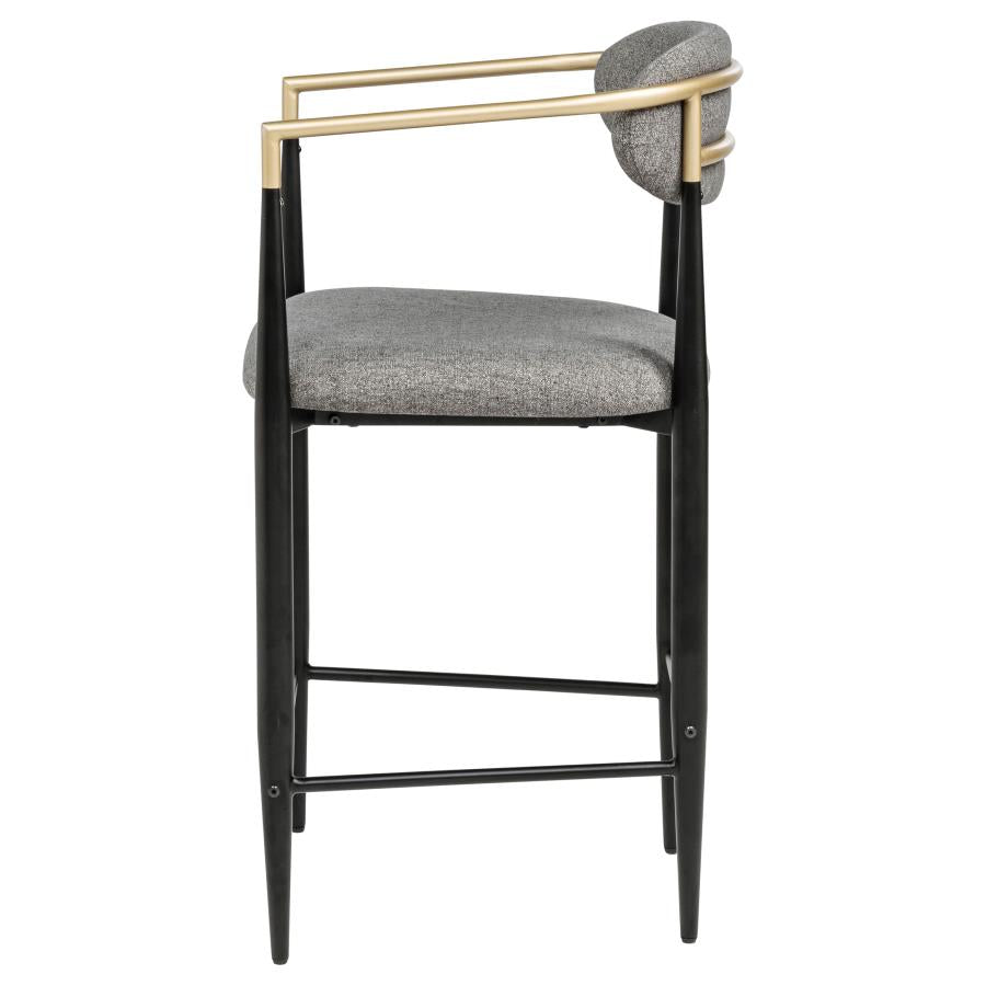 Tina Fabric Upholstered Counter Chair Dark Grey (Set of 2) - 121186