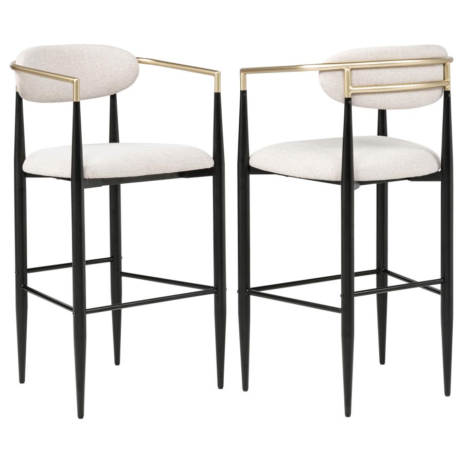 Tina Fabric Upholstered Bar Chair Beige (Set of 2) - 121187