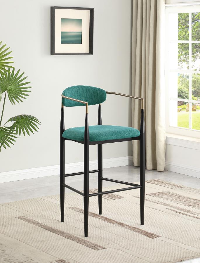 Tina Fabric Upholstered Bar Chair Green (Set of 2) - 121188