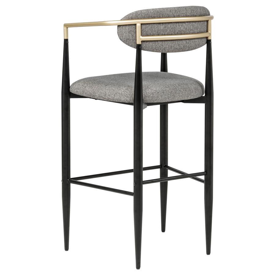 Tina Fabric Upholstered Bar Chair Dark Grey (Set of 2) - 121189