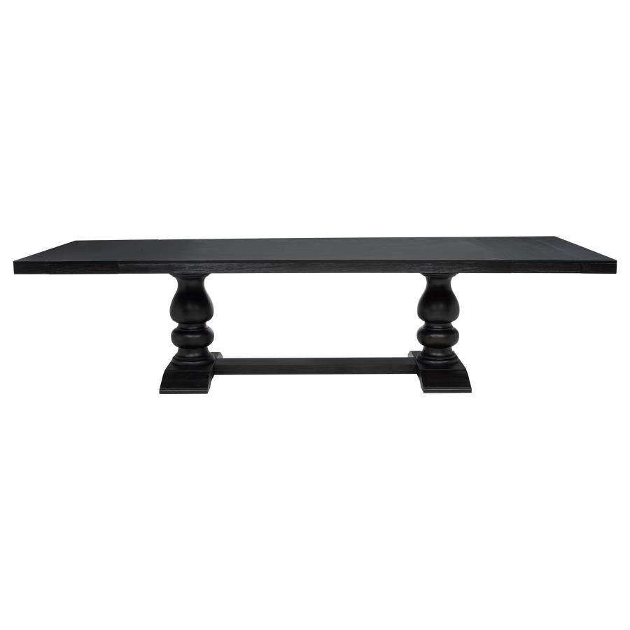 Phelps 9-piece Rectangular Dining Table Set Distressed Noir - 121231-S9A