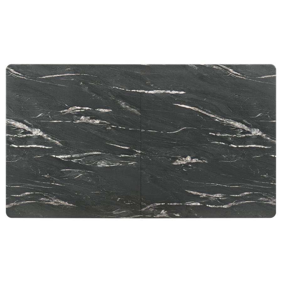 Crestmont 78-inch Extension Dining Table Black Faux Marble - 121251