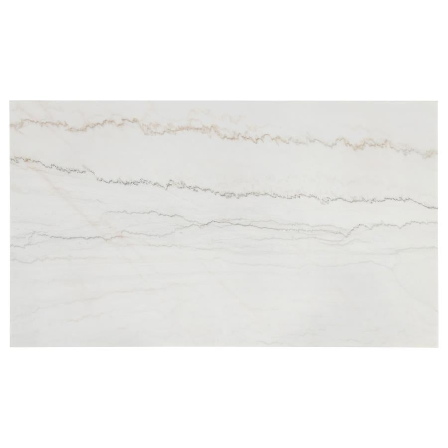 Averill 72-inch Rectangular White Marble Top Dining Table Coffee Bean - 121291