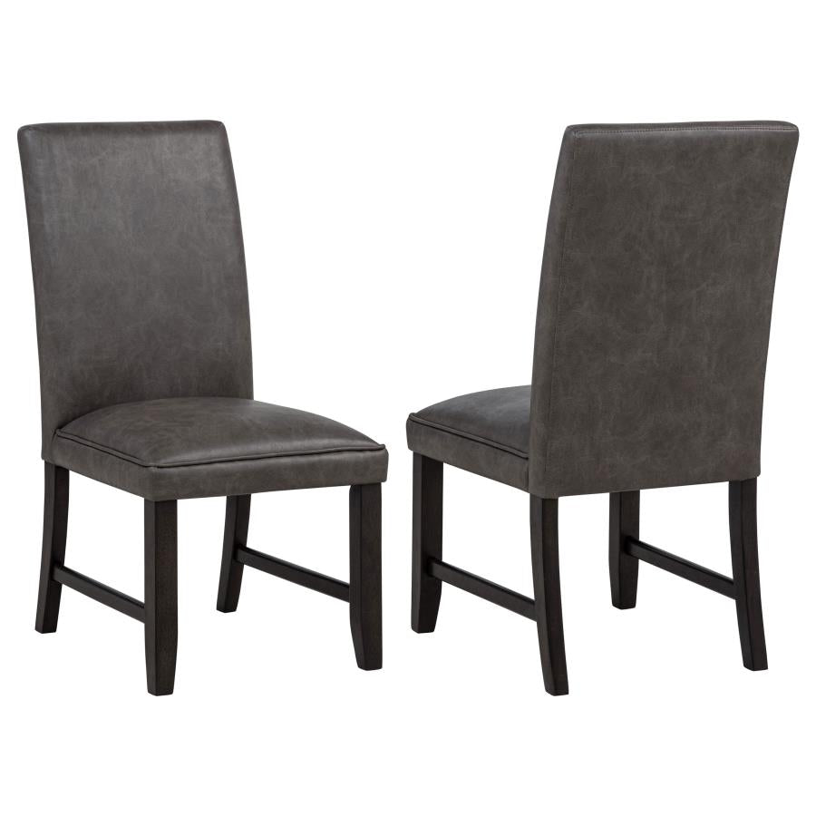 Averill Faux Leather Upholstered Dining Side Chair Dark Grey (Set of 2) - 121292GRY