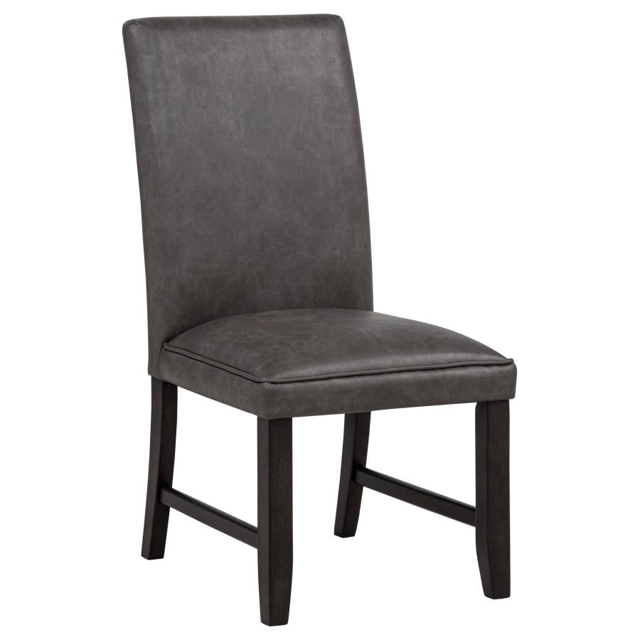 Averill Faux Leather Upholstered Dining Side Chair Dark Grey (Set of 2) - 121292GRY