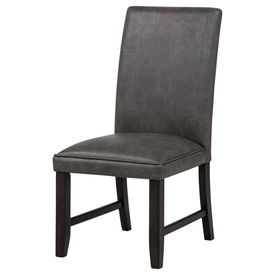 Averill Faux Leather Upholstered Dining Side Chair Dark Grey (Set of 2) - 121292GRY