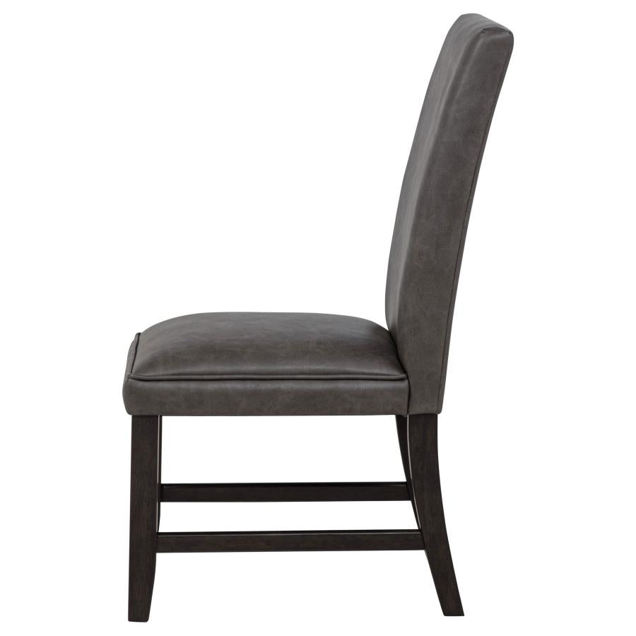 Averill Faux Leather Upholstered Dining Side Chair Dark Grey (Set of 2) - 121292GRY