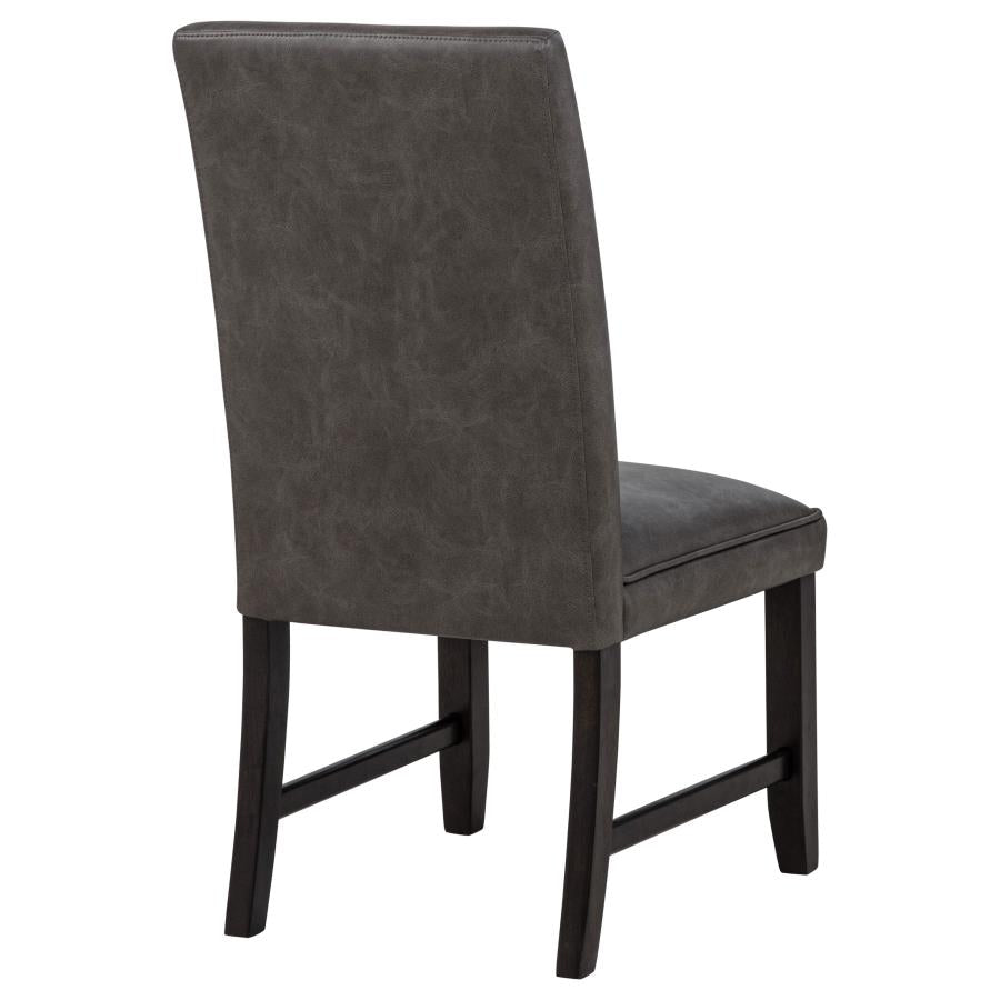 Averill Faux Leather Upholstered Dining Side Chair Dark Grey (Set of 2) - 121292GRY