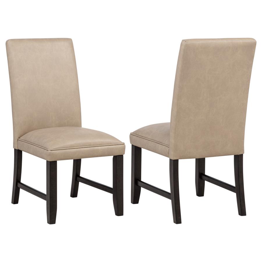 Averill Faux Leather Upholstered Dining Side Chair Tan (Set of 2) - 121292TAN
