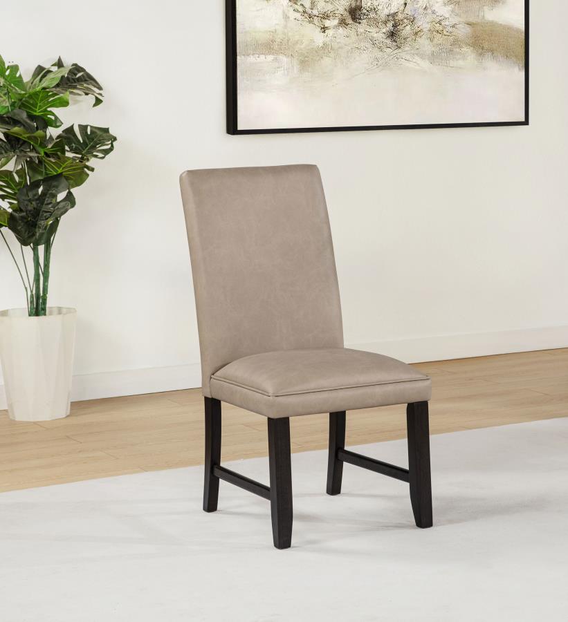 Averill Faux Leather Upholstered Dining Side Chair Tan (Set of 2) - 121292TAN