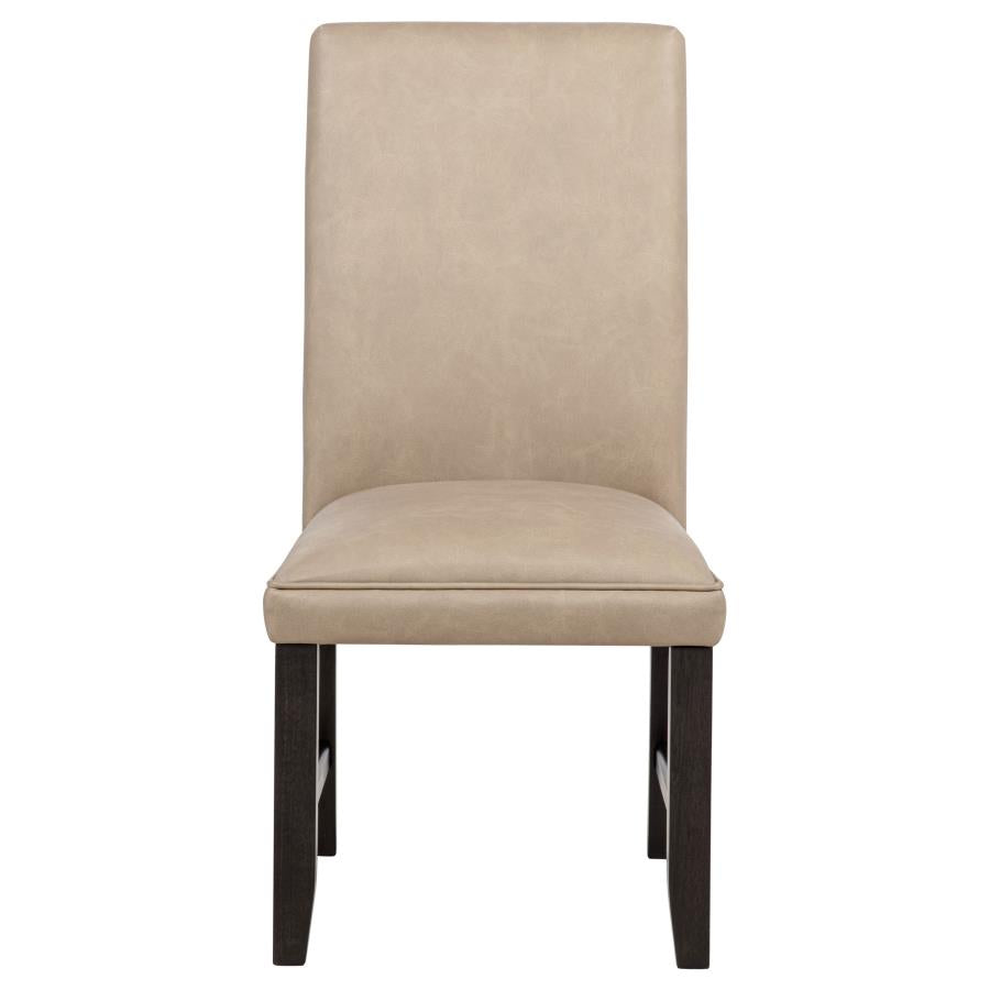 Averill Faux Leather Upholstered Dining Side Chair Tan (Set of 2) - 121292TAN