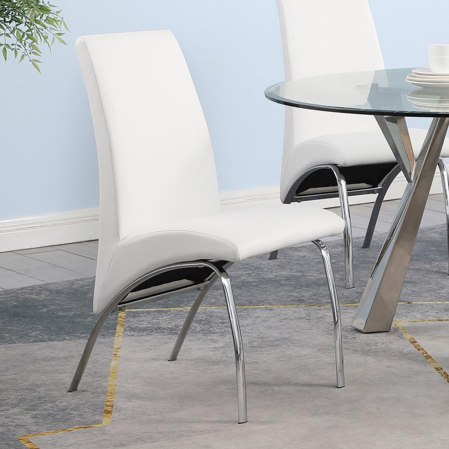 Bishop Upholstered Dining Side Chair White (Set of 2) - 121572