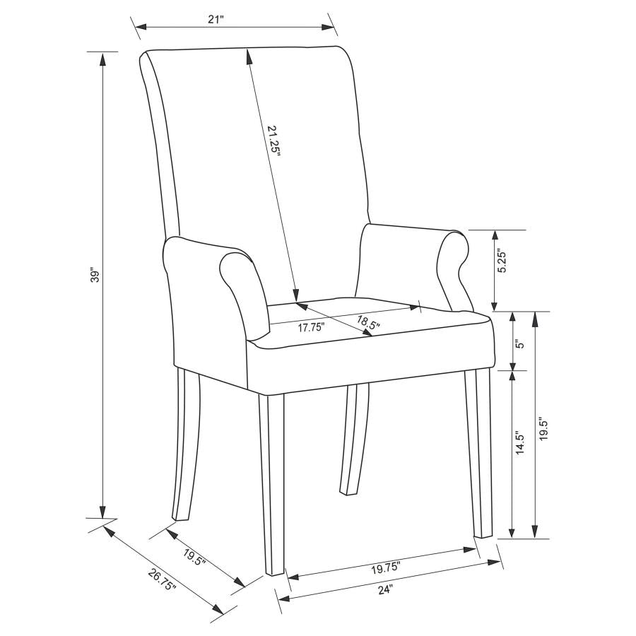 Herran Upholstered Arm Chair Beige - 121783