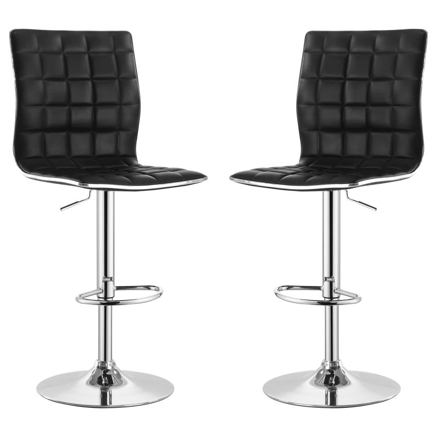 Ashbury Upholstered Adjustable Bar Stool Black (Set of 2) - 122087
