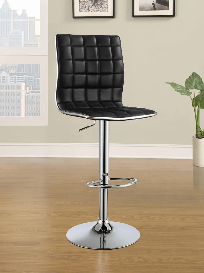 Ashbury Upholstered Adjustable Bar Stool Black (Set of 2) - 122087