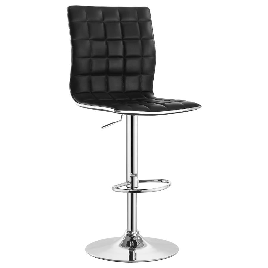 Ashbury Upholstered Adjustable Bar Stool Black (Set of 2) - 122087