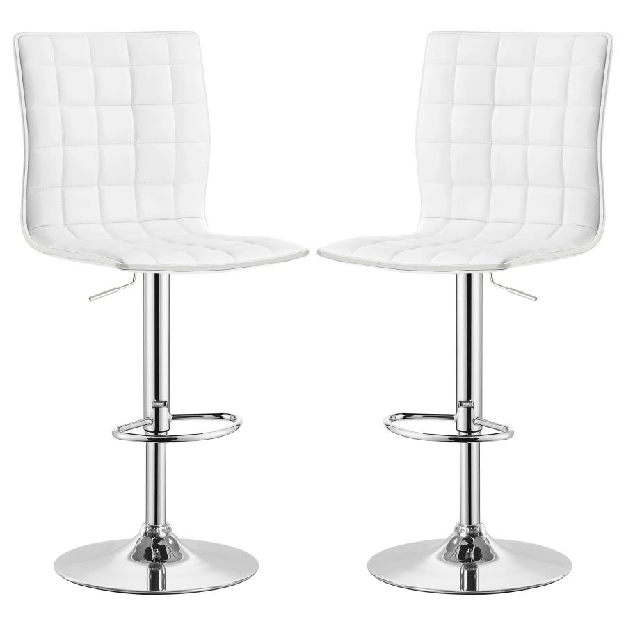 Ashbury Upholstered Adjustable Bar Stool White (Set of 2) - 122089