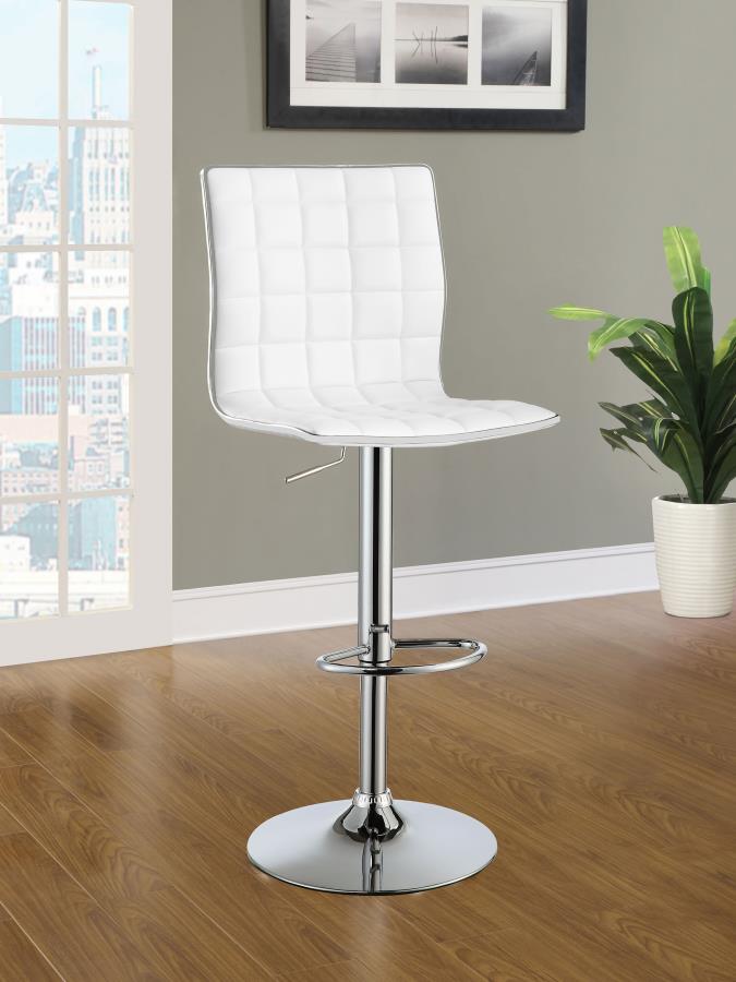 Ashbury Upholstered Adjustable Bar Stool White (Set of 2) - 122089