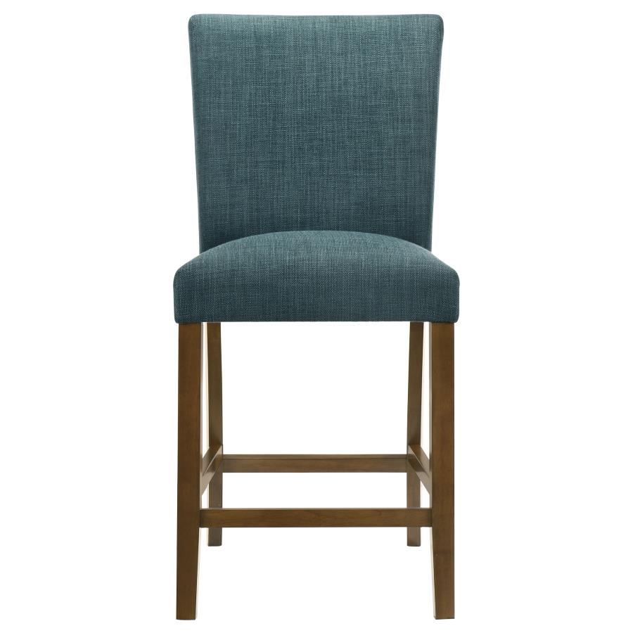Paxton 5-piece Round Glass Top Counter Height Dining Set Teal Blue - 122178-S5TLB