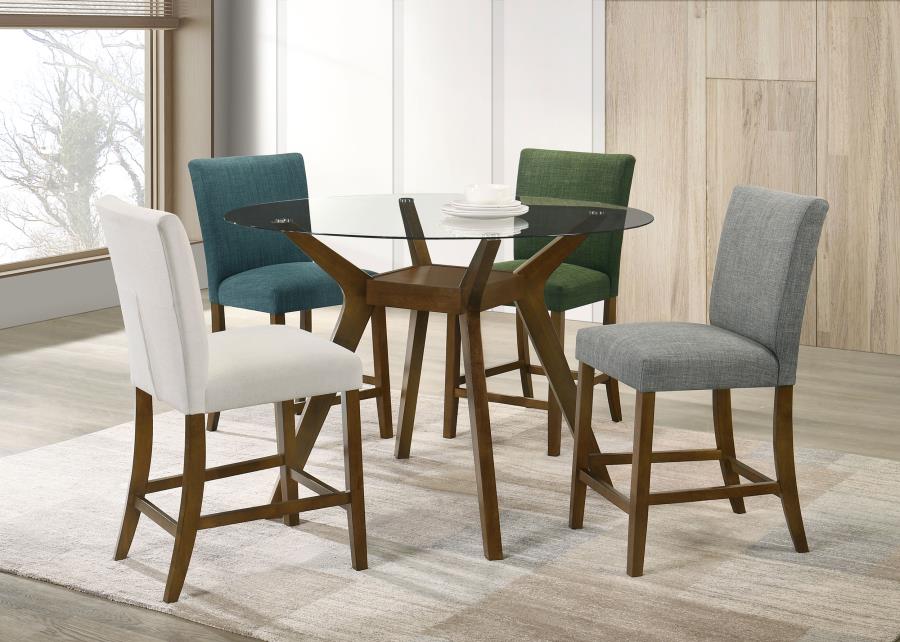 Paxton Round 48-inch Glass Top Counter Height Dining Table Brown - 122178BG