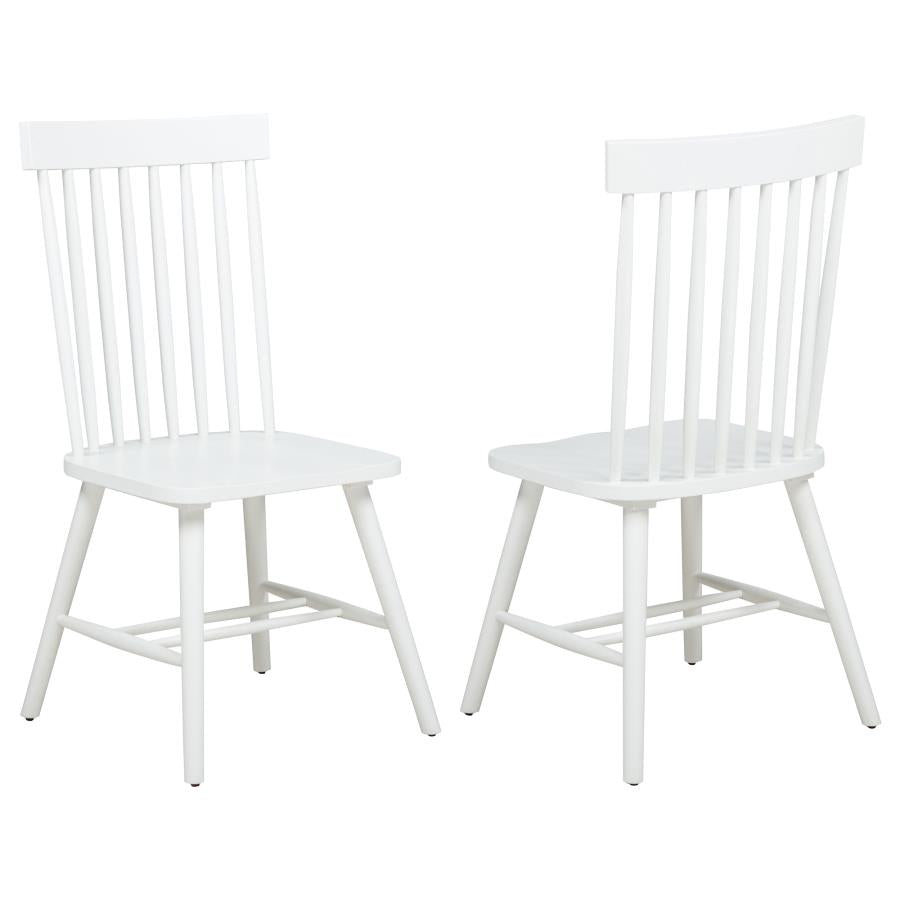 Andrews Windsor Spindle Back Dining Side Chair White (Set of 2) - 122502WHT