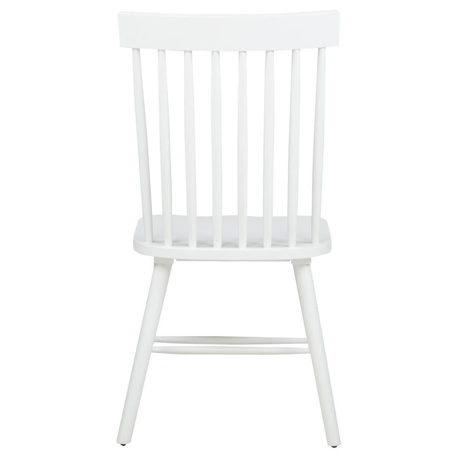 Andrews Windsor Spindle Back Dining Side Chair White (Set of 2) - 122502WHT