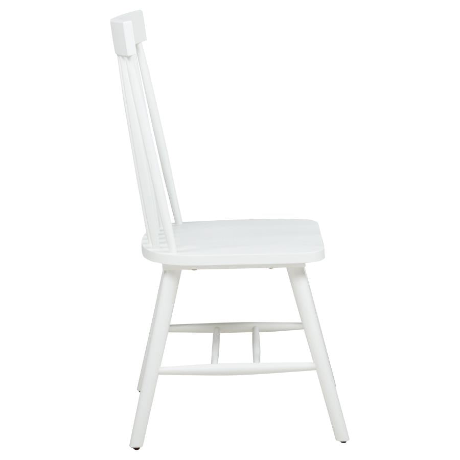Andrews Windsor Spindle Back Dining Side Chair White (Set of 2) - 122502WHT