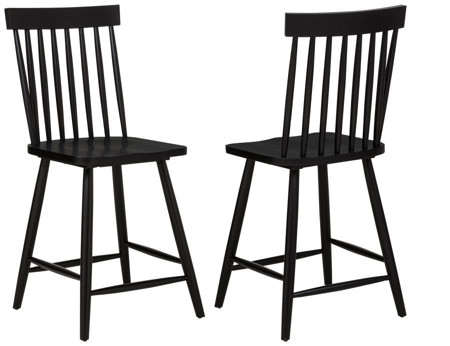 Andrews Windsor Counter Height Dining Side Chair Black (Set of 2) - 122509BLK