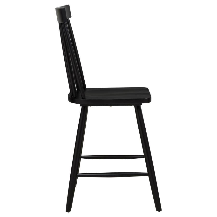 Andrews Windsor Counter Height Dining Side Chair Black (Set of 2) - 122509BLK
