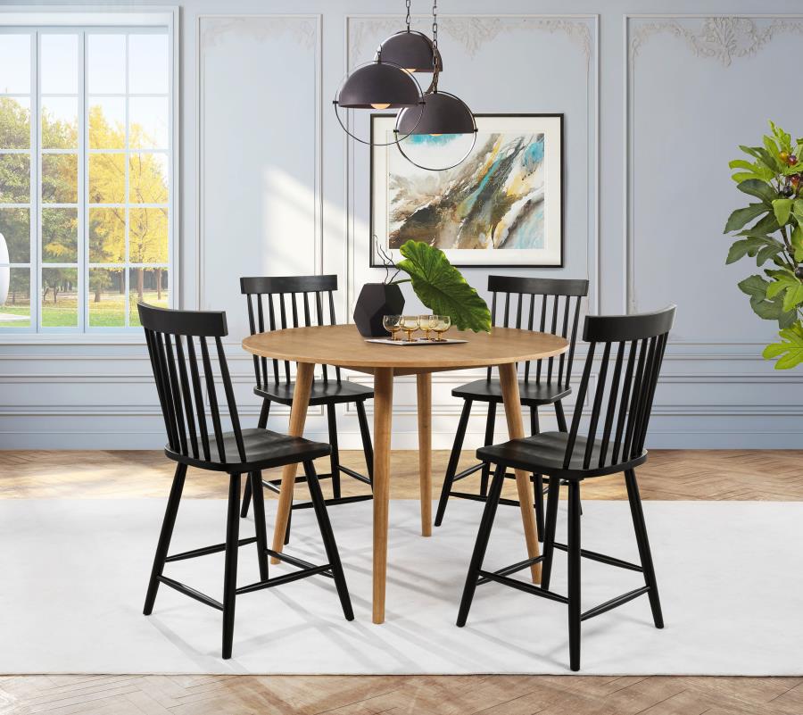 Andrews Windsor Counter Height Dining Side Chair Black (Set of 2) - 122509BLK