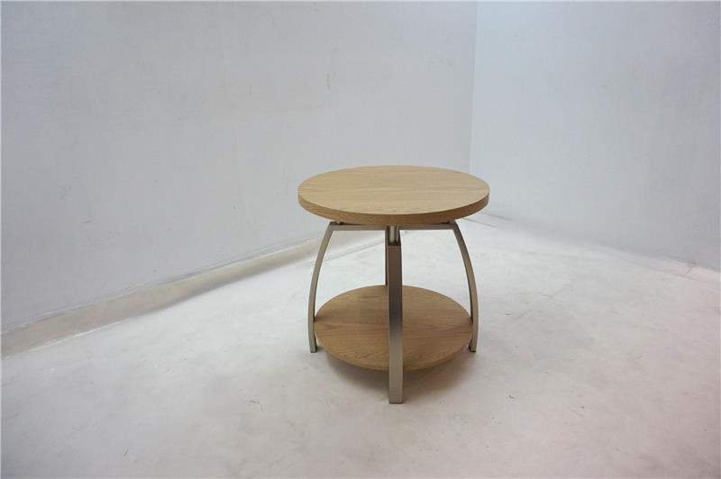 Dacre Round Engineered Wood Top Side End Table Greige - 720317