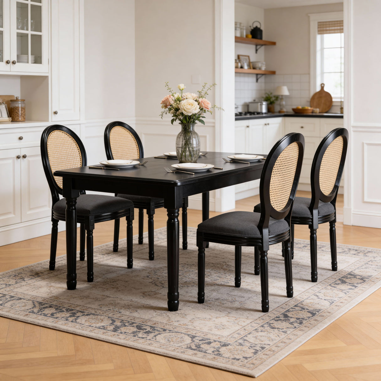 French Country Dining Chairs With Round Back (Set of 2)