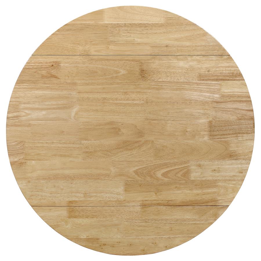 Bucknell 3-piece Round Drop Leaf Dining Table Set Natural - 130006