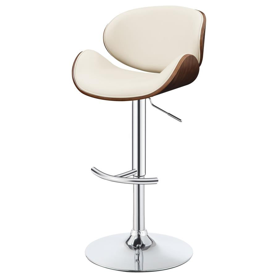 Harris Adjustable Bar Stool Ecru and Chrome - 130505