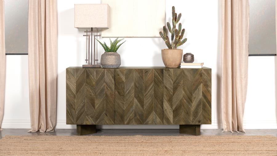 Tyler 3-door Solid Wood Sideboard Buffet Cabinet Mango Brown - 130515