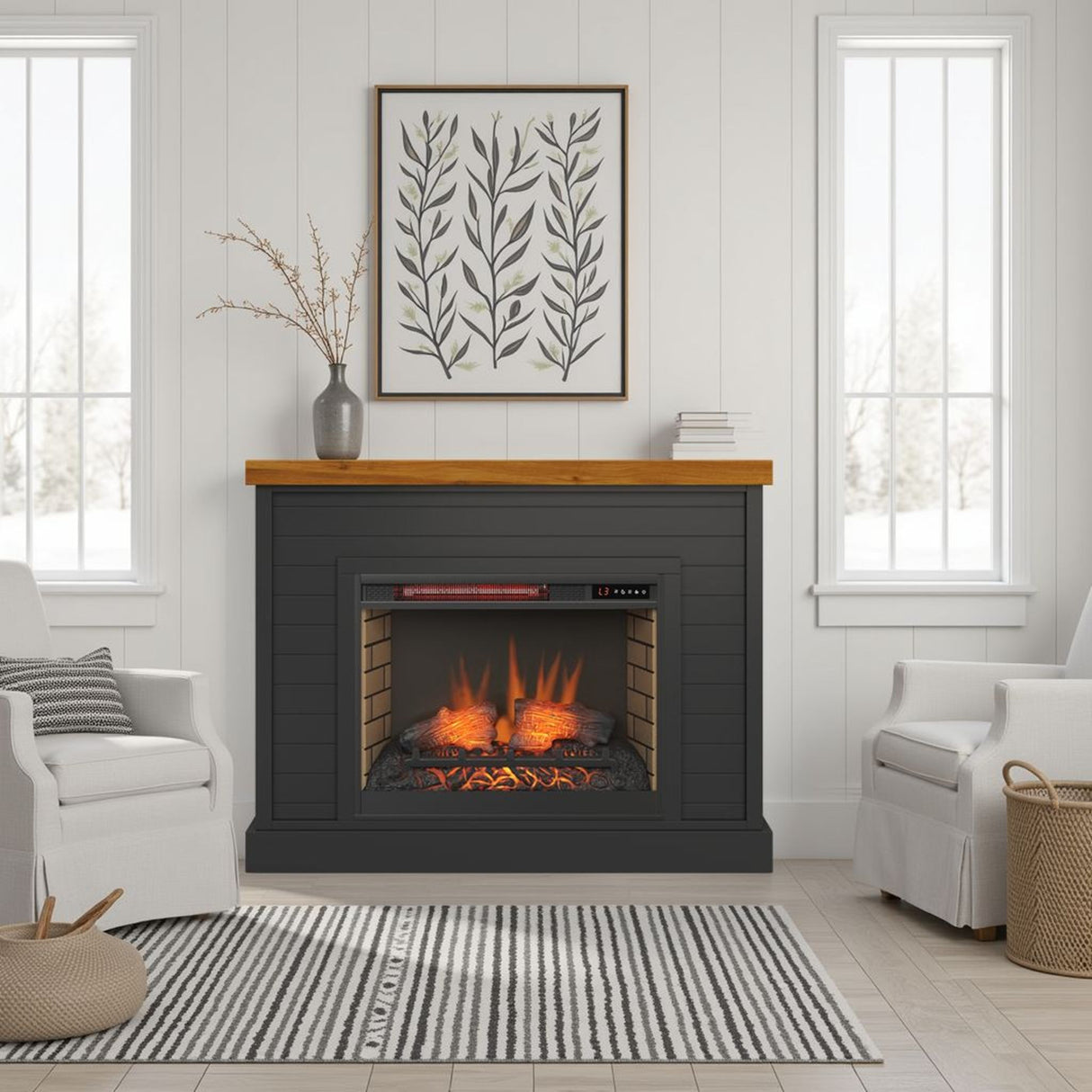 48" Fireplace With Mantel