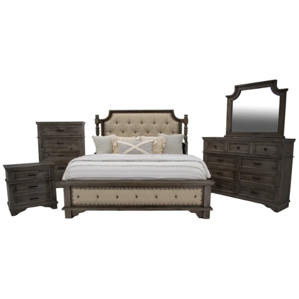 Charleston King Padded Bed - CHARKF+CHARKH+CHARKR
