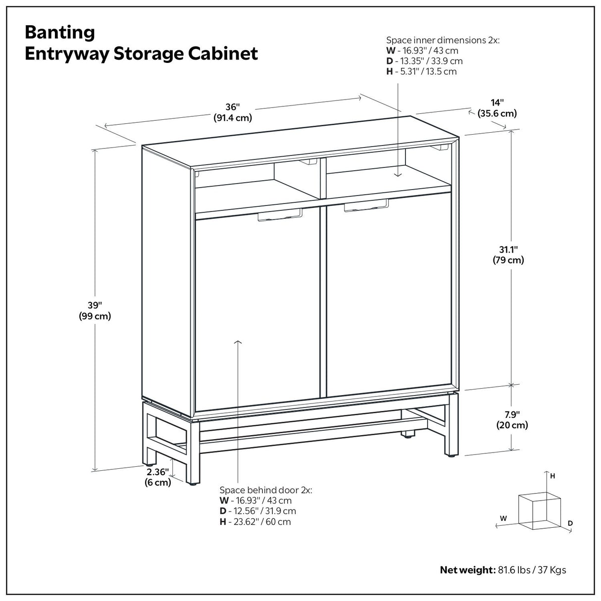 Banting - Entryway Storage Cabinet - Walnut Brown