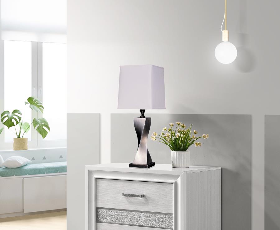 Keene 30-inch Tapered Shade Table Lamp Silver (Set of 2) - 1497