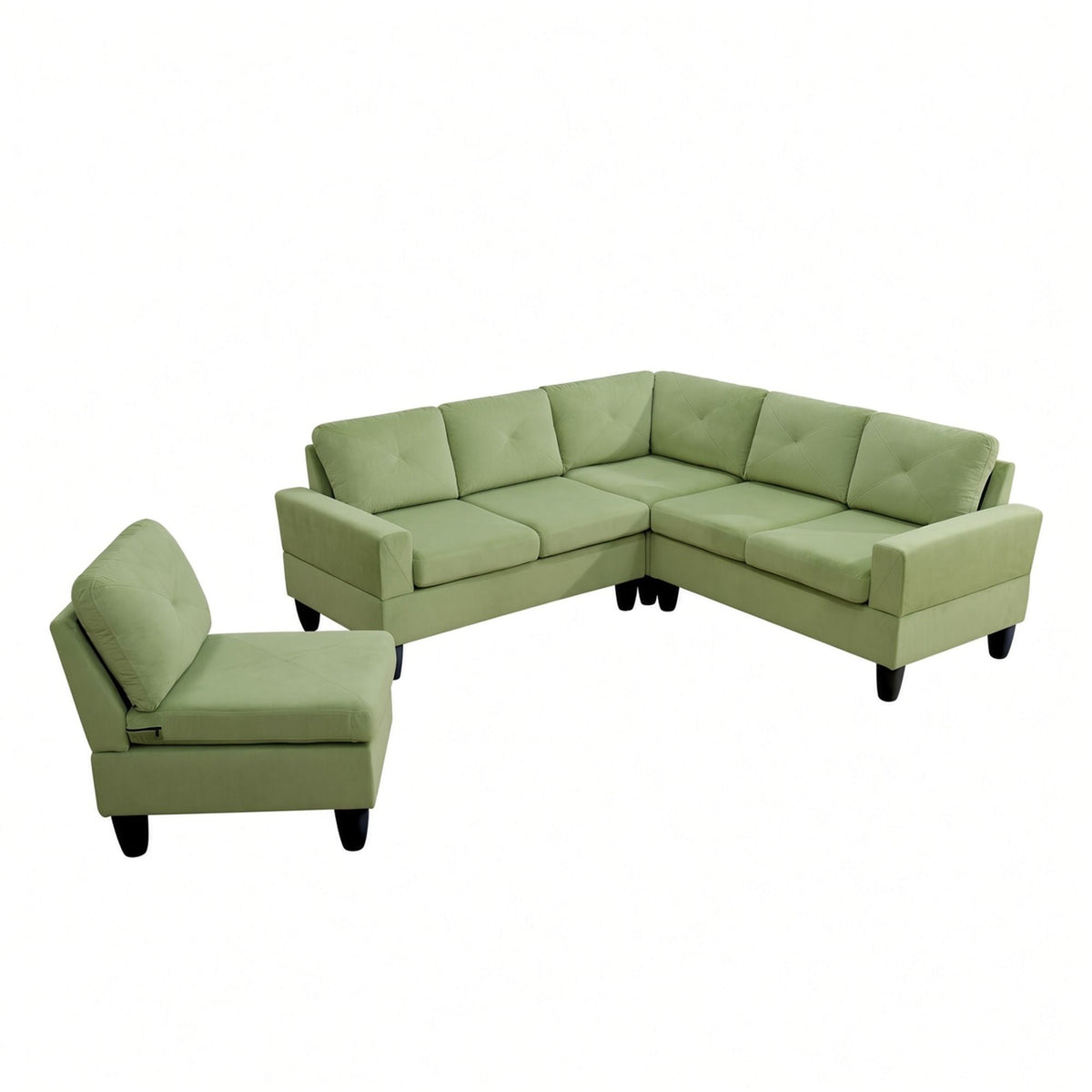 Modular L - Shaped Sectional Sofa 6 Seater 4 Piece Couch With Chaise
