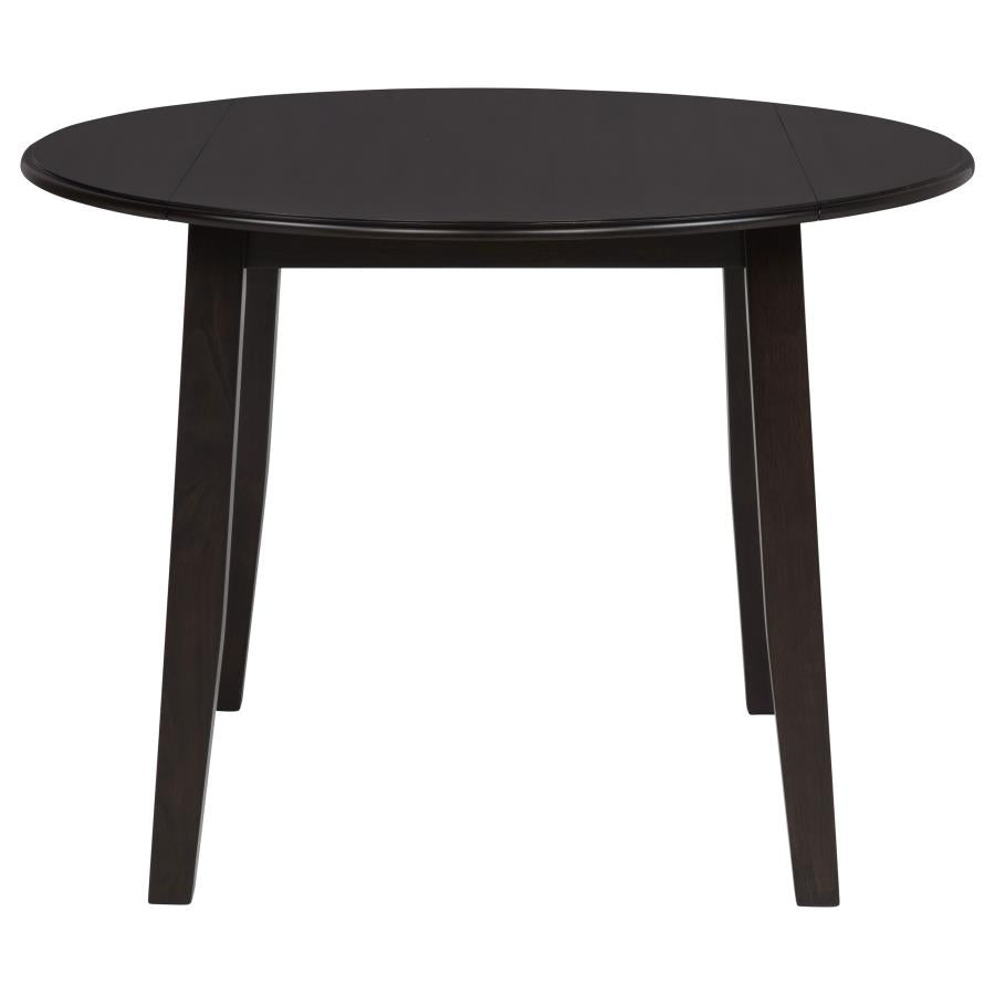 Catley 5-piece Round Drop Leaf Dining Table Set Dark Coffee - 150350