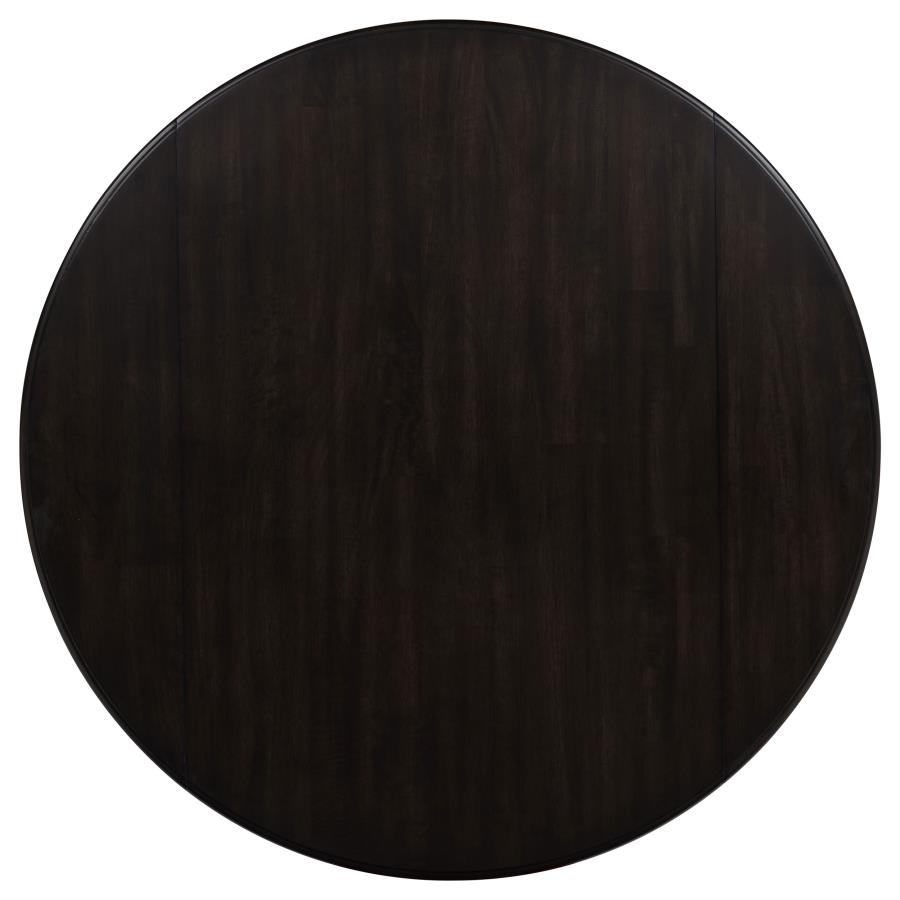 Catley 5-piece Round Drop Leaf Dining Table Set Dark Coffee - 150350