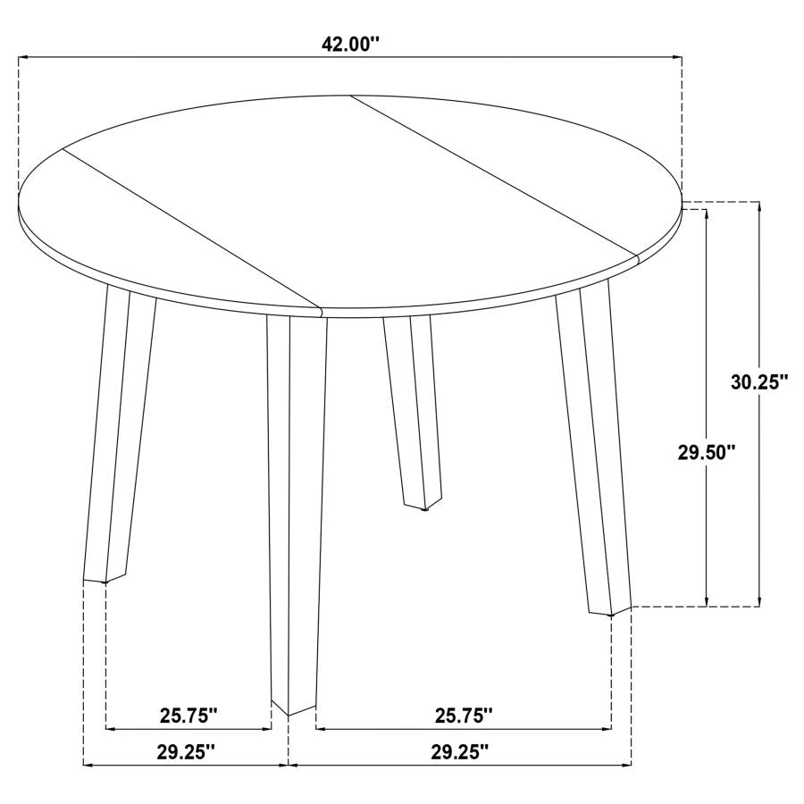 Catley 5-piece Round Drop Leaf Dining Table Set Dark Coffee - 150350