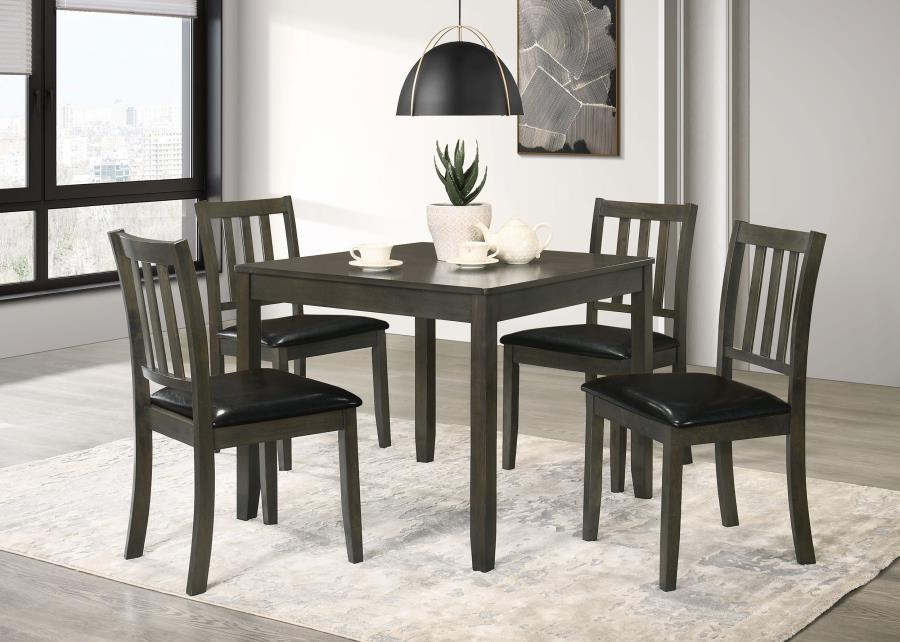 Parkwood 5-piece Square Dining Table Set Charcoal - 150410
