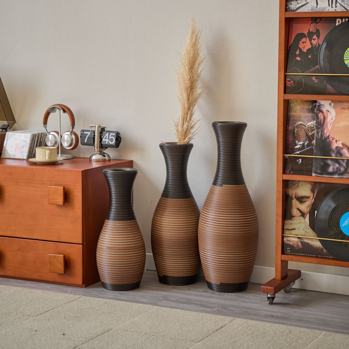 Designer Floor Vases, Large Vases For Home Decor Flooring (Set of 3)