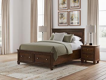 Danabrin Queen Storage Footboard with Roll Slats - B685-54S