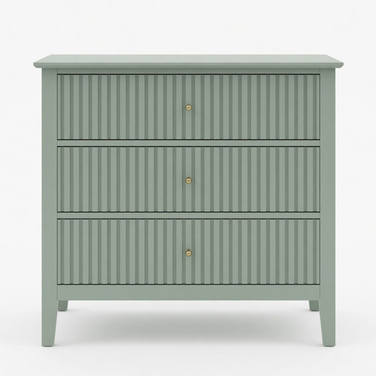 Fluted 3 Drawer Nightstand With Soft Close Slides