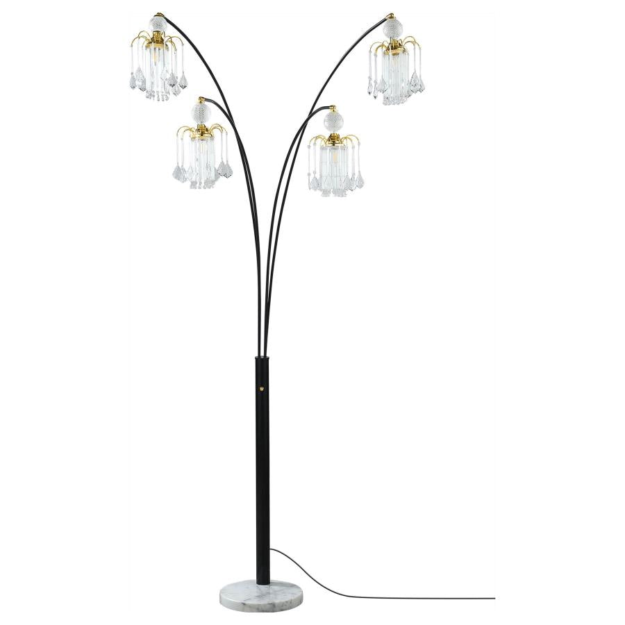 Maisel 91-inch Hanging Crystal Arc Tree Floor Lamp Black - 1771N