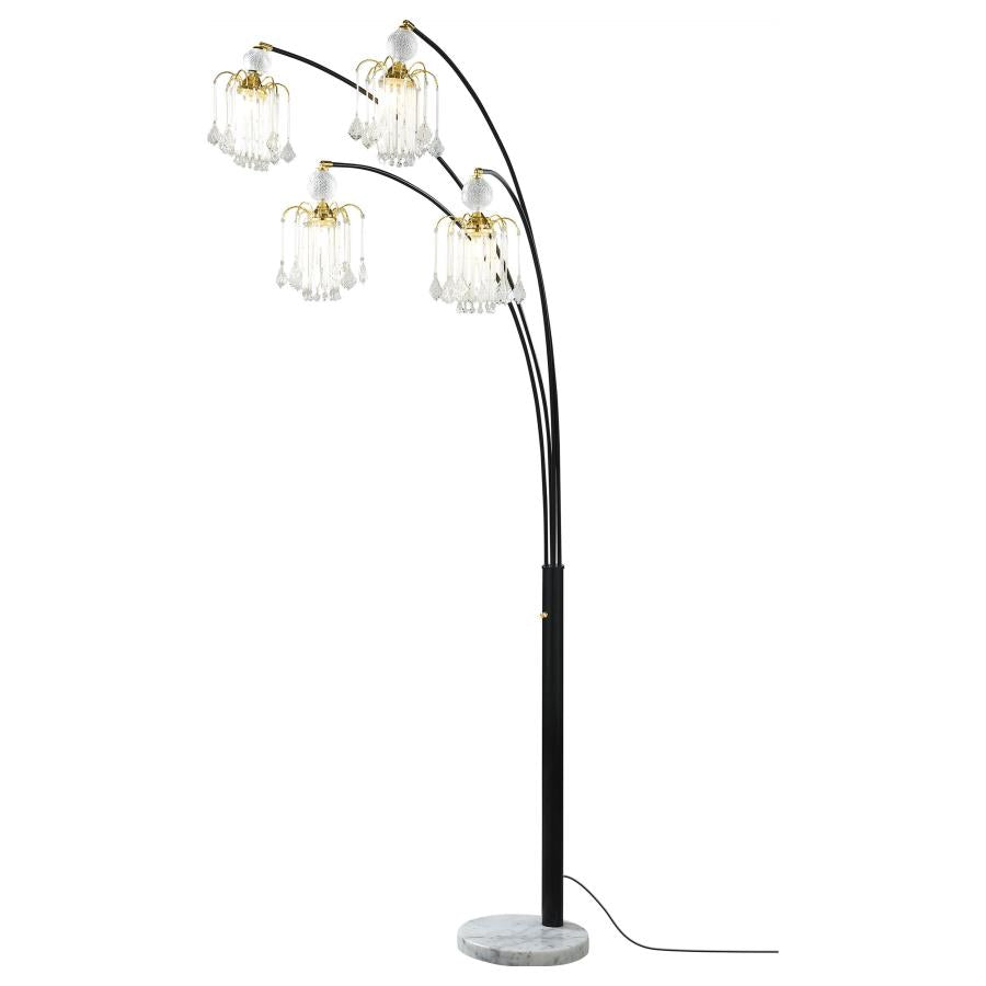Maisel 91-inch Hanging Crystal Arc Tree Floor Lamp Black - 1771N